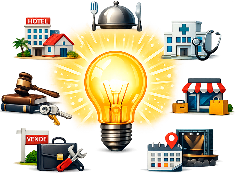 Ilustração de serviços e segmentos atendidos pela Atrativu